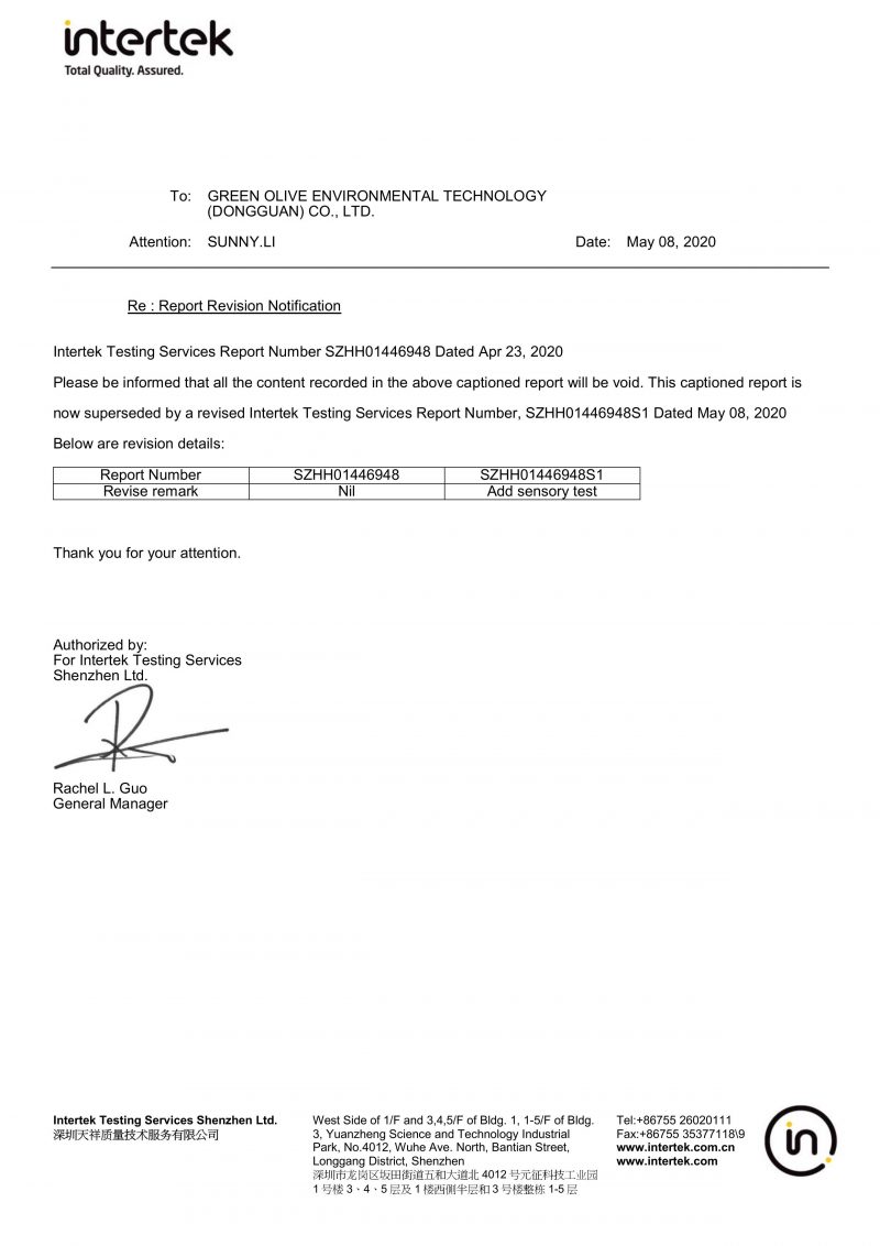 LFGB TEST REPORT