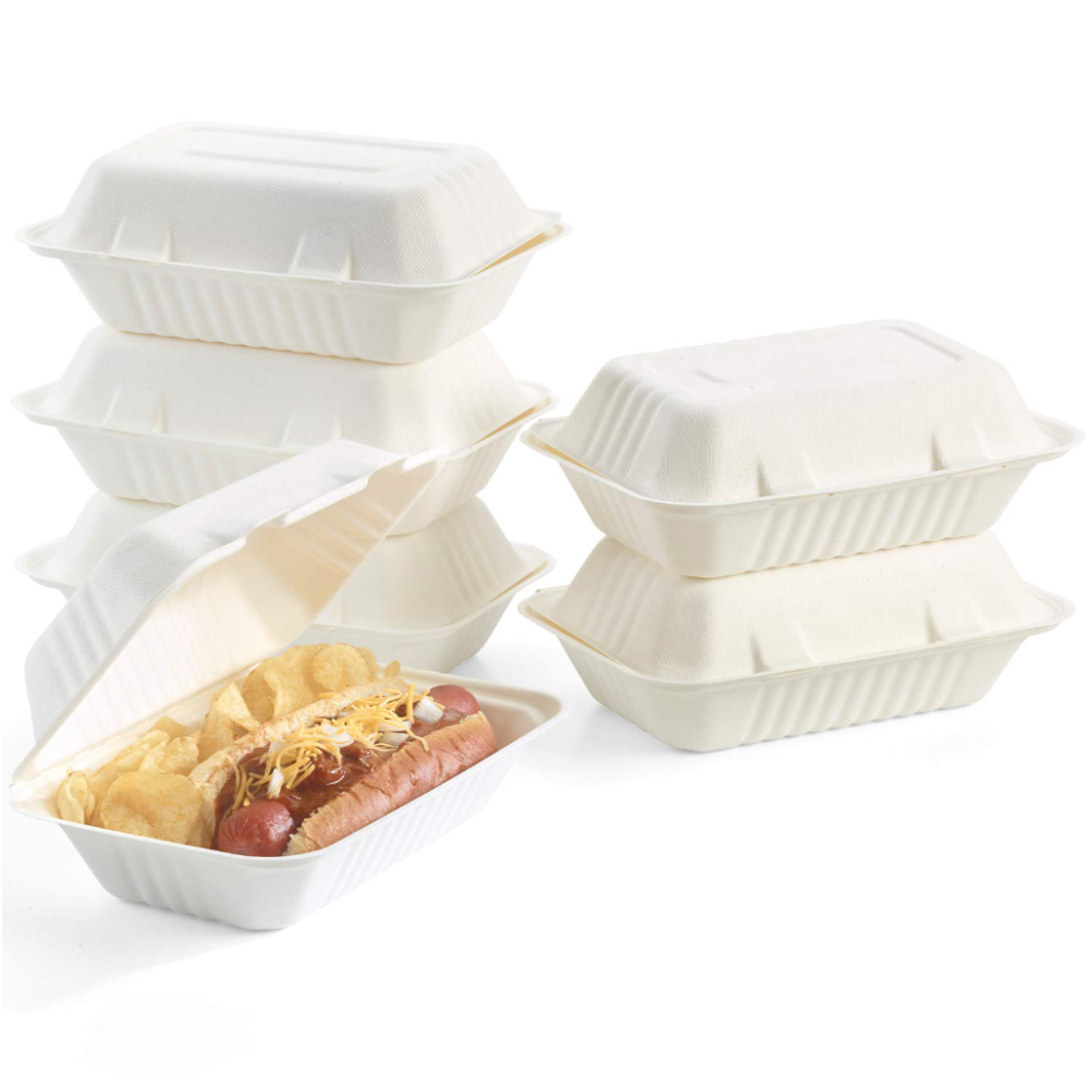 9 x 9 x 2.75 3-Compartment Bagasse Lunch Box EcoFriendly